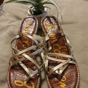 Classy Sam Edelman gold wedges